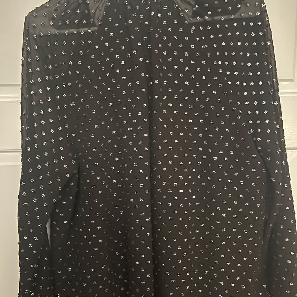 NWOT GAP Black Blouse with Silver Dots